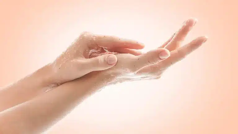 photograph of hand wrinkle treatment with Skinboosters
