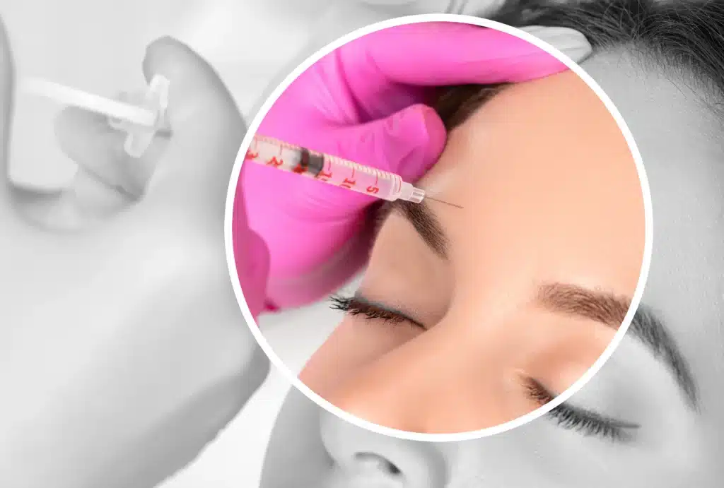 Photo eyebrow lift with botox injection